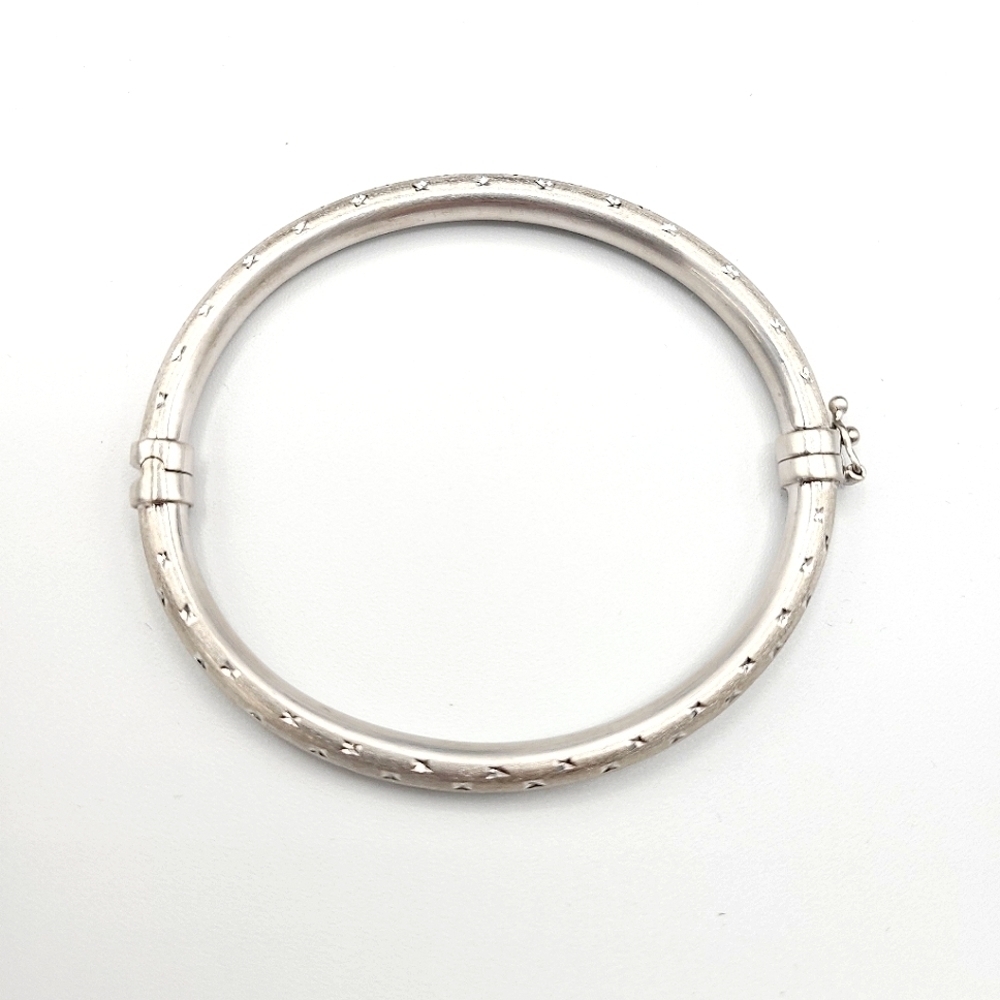925 bangle bracelet diamond cut sparkle